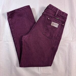 Vintage Wrangler Classic Jeans in unique Wine color, 34 x 30 Made in USA